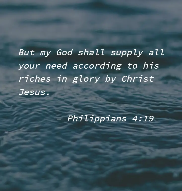 Abundantly Supplied by God